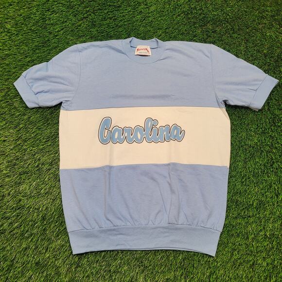 Vintage 80s Nutmeg Mills UNC Short Sleeve Blouson Shirt Womens L USA - Picture 1 of 7